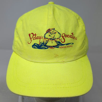 RCC Petey's Sweeties Vidalia Onions Hat 5 Panel Green Vintage Mascot Snapback