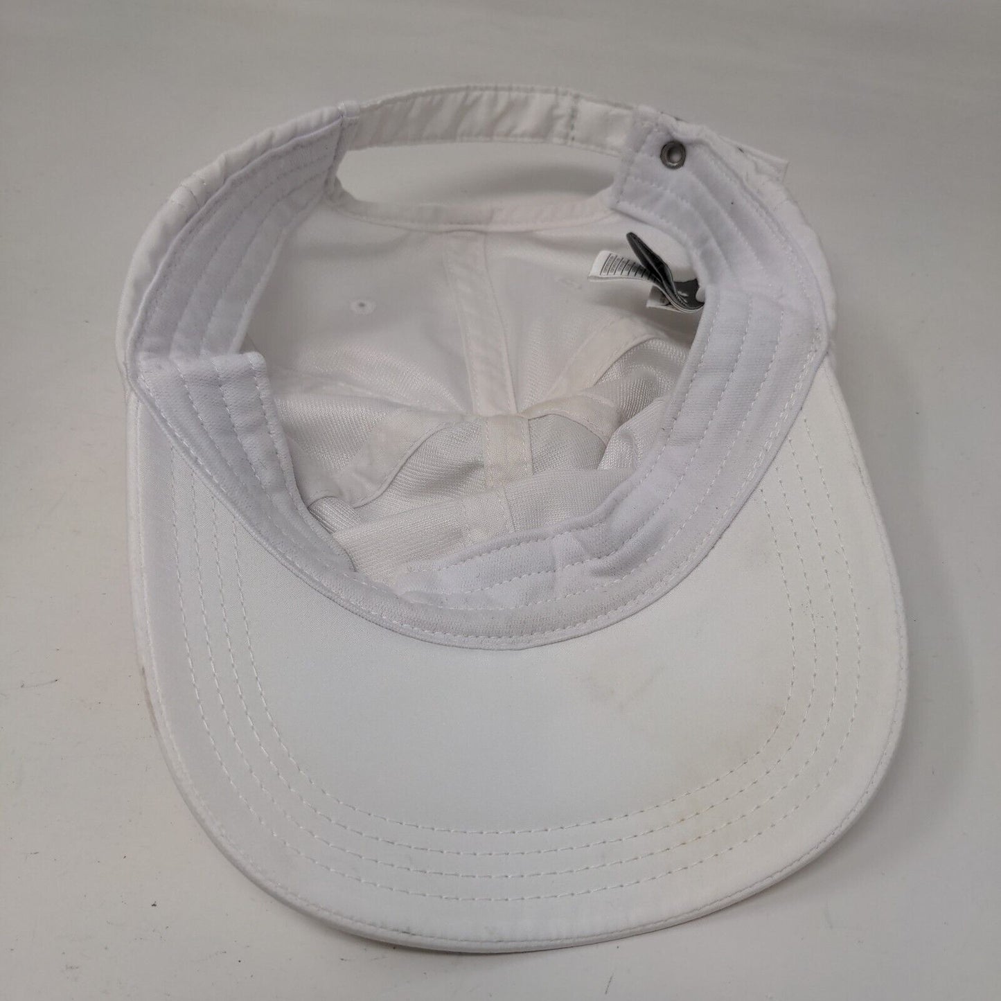 PUMA Slideback Hat White OSFA Adjustable Vented Holes 6 Panel Polyester