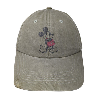 Mickey Mouse Adult Strapback Hat Brown 57-61cm Adjustable 6 Panel Disney Parks