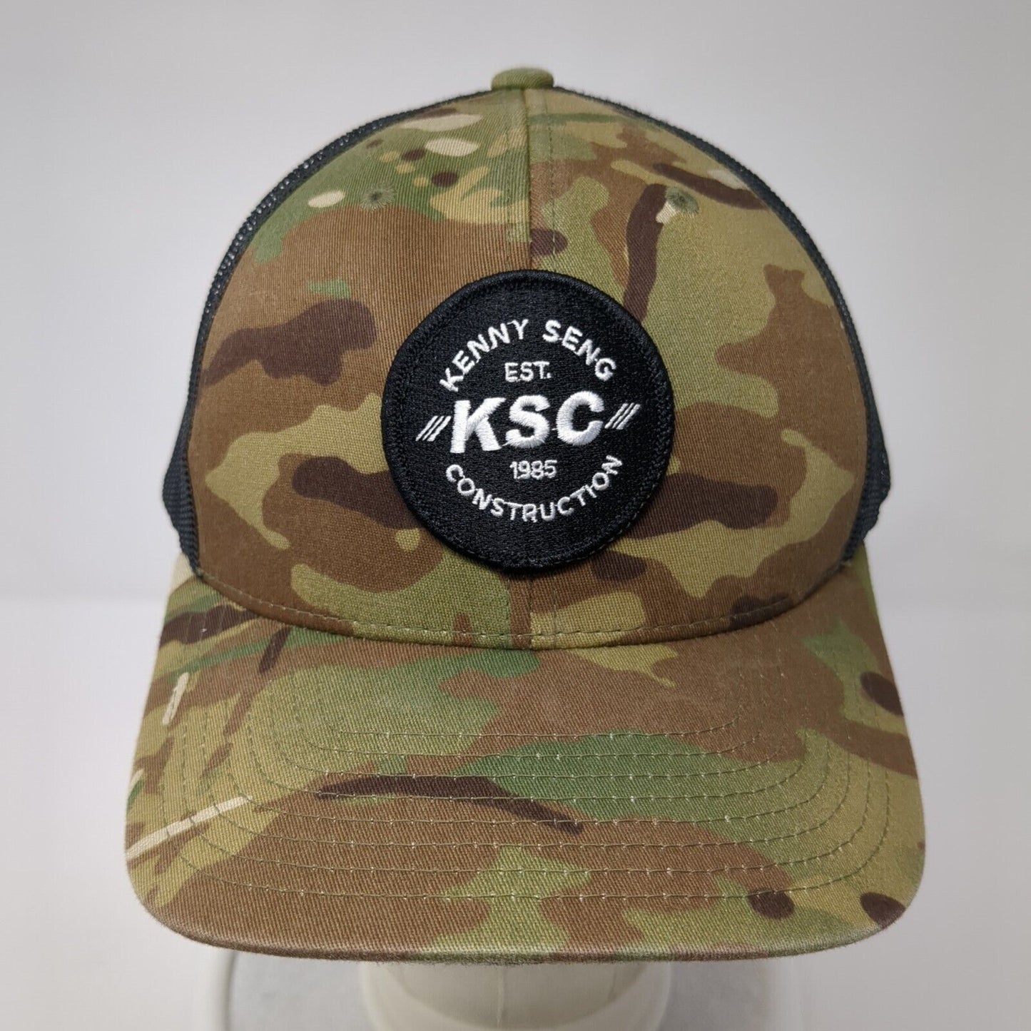 KSC Kenny Seng Construction Patch Trucker Hat Camo One Size Yupoong