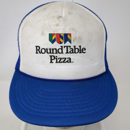 Otto Trucker Hat Blue White One Size Mesh Back Snapback Round Table Pizza Logo