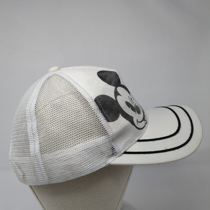 Mickey Mouse Snapback Trucker Hat White OSFA Mesh Back Disney