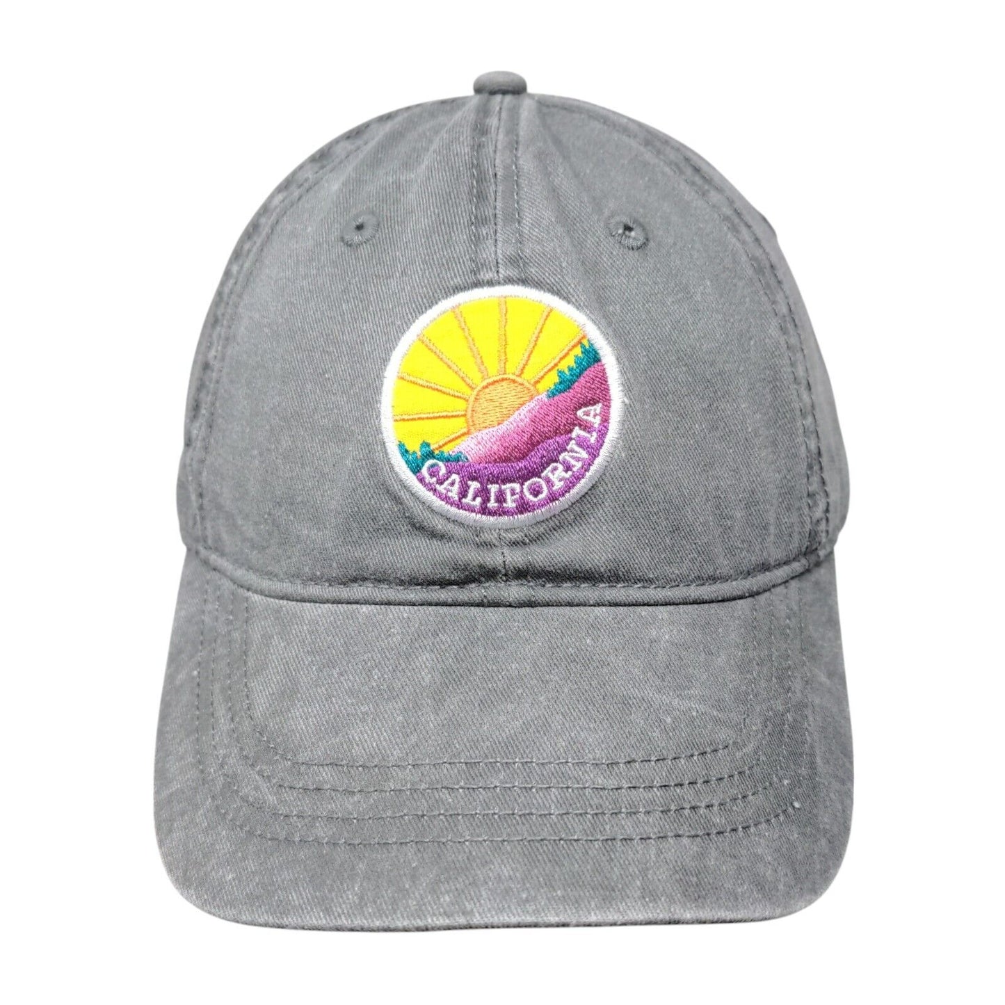 California Slideback Hat Gray OSFM Adjustable Embroidered 6 Panel Home Free
