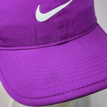 Nike Baseball Cap Purple One Size Dri-Fit Featherlight Swoosh Logo Strapback Hat