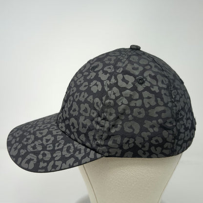 Athleta Baseball Cap Black Gray One Size Leopard Print Nylon Slideback Hat