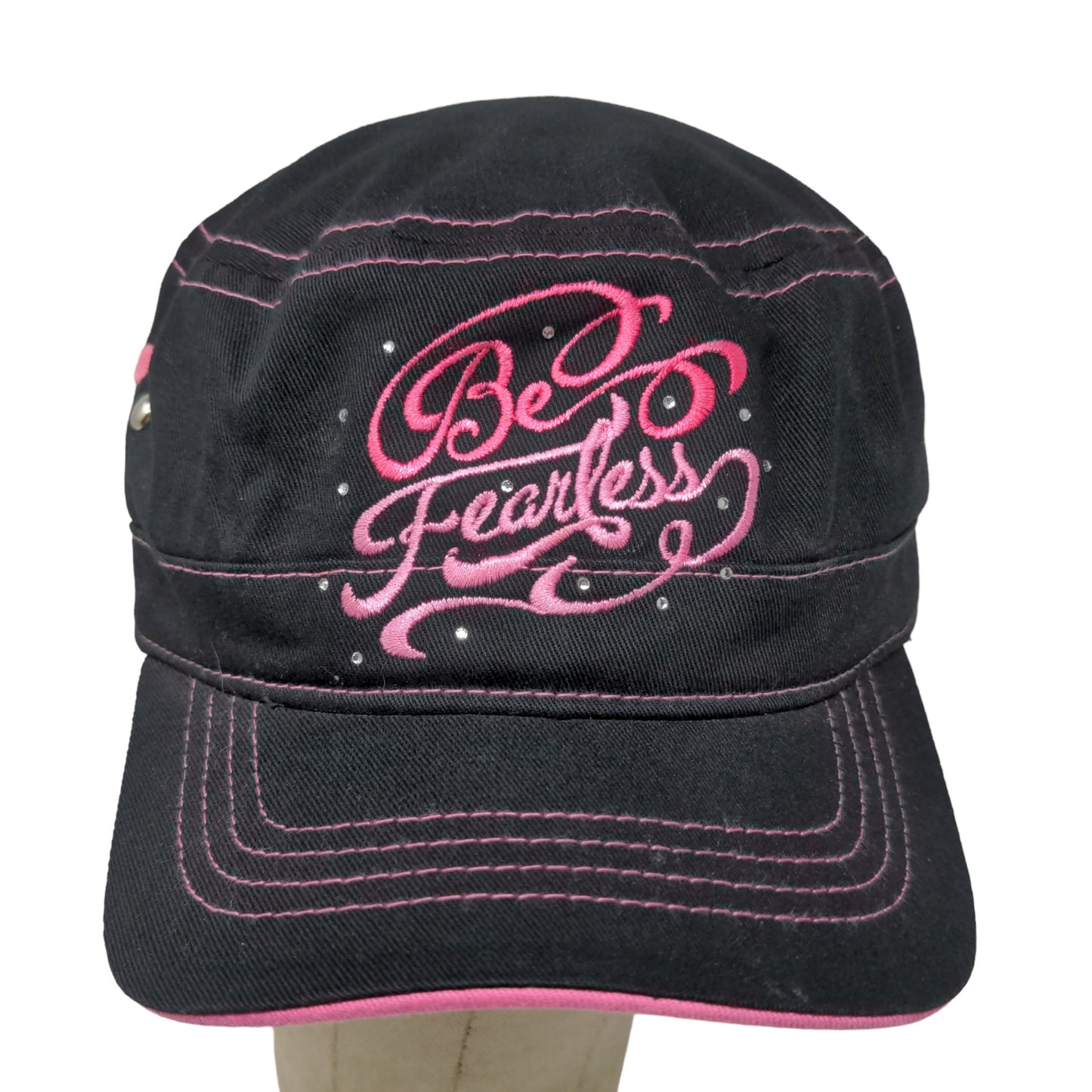 Susan G Komen Women's Strapback Cadet Cap Black Pink OSFM Embroidered Logo