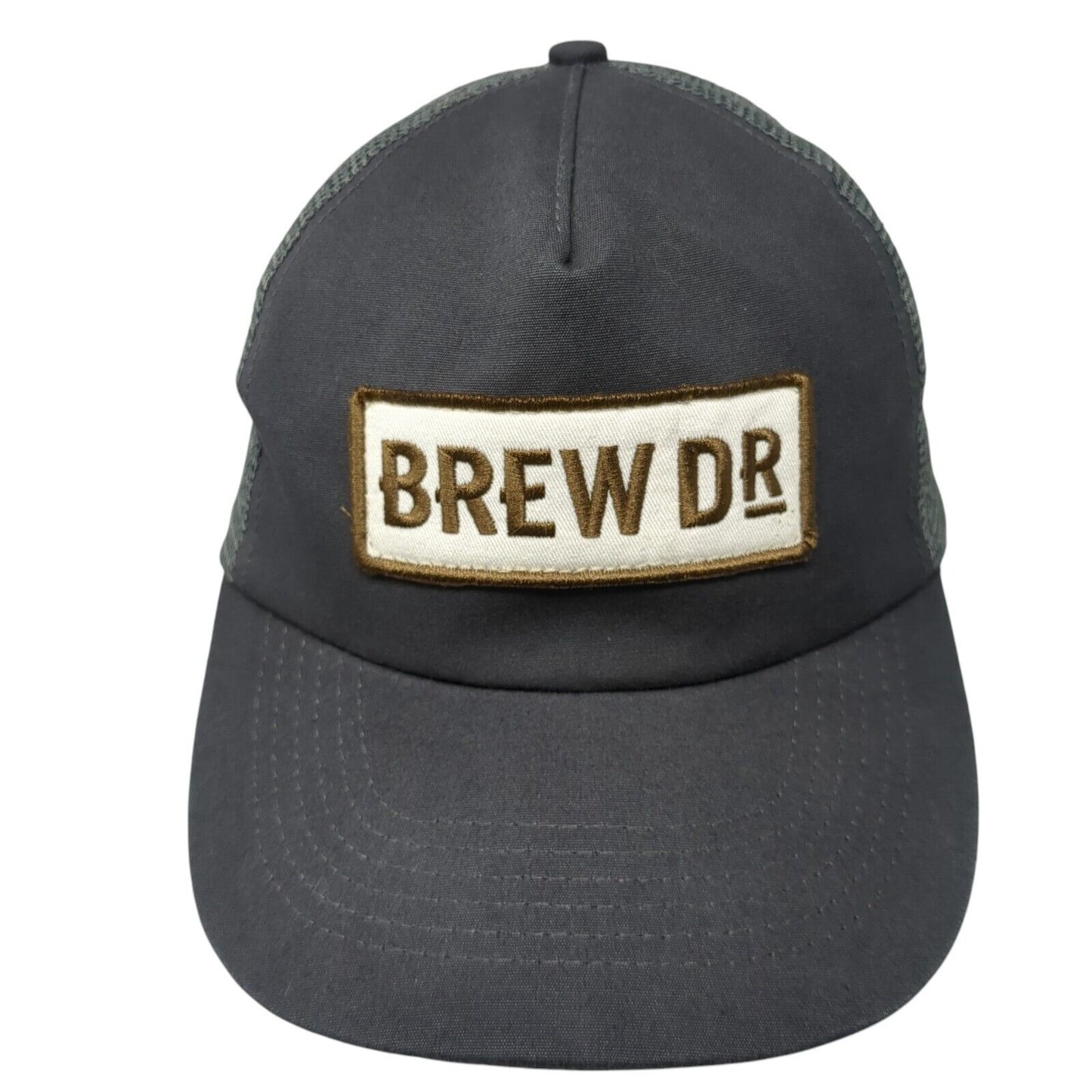 Brew Dr Patch Snapback Mesh Back Trucker Hat Gray One Size Adjustable