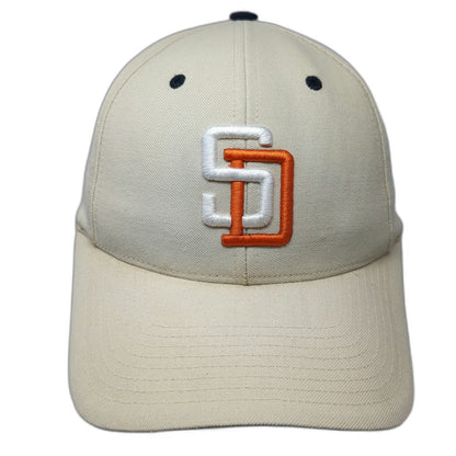 San Diego Padres MLB Twins Baseball Cap Beige Blue One Size Logo Strapback Hat