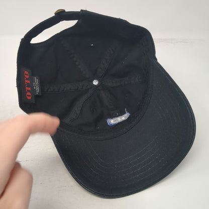 Otto Baseball Cap Black One Size Adjustable Slideback Cotton T-O Engineers Hat