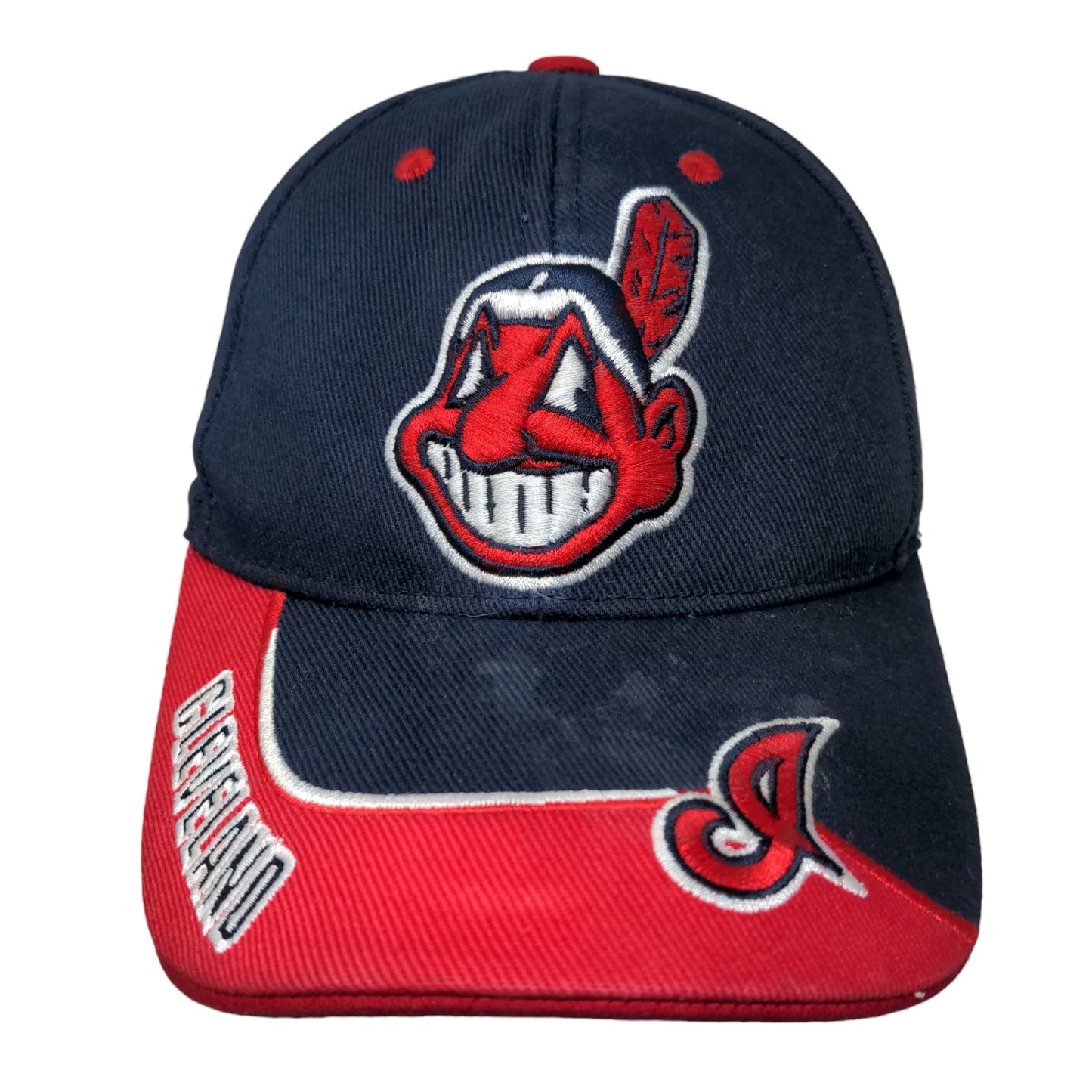 Fan Favorite Men's Strapback Hat Blue Red OSFA Embroidered Cleveland Indians