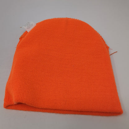 Meet Me In St. Louis Beanie Hat Orange One Size Stretch Knitted Embroidered AMC