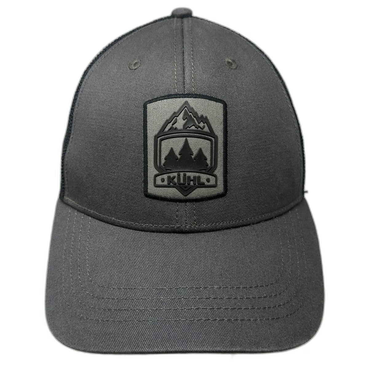 KÜHL Trucker Hat Gray One Size Mesh Back Mountain Patch Snapback Hiking Outdoors