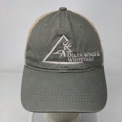 Delta Wings & Whitetails Strapback Mesh Back Trucker Hat Grayish-Brown Adult