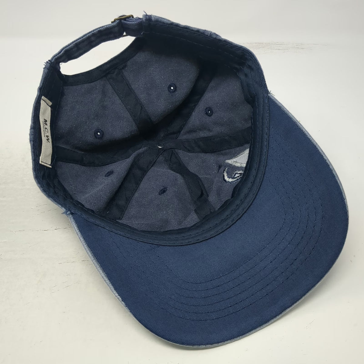 M.C.W. Perigee Group Blue OSFM Baseball Cap Slideback Washed Cotton Twill Hat