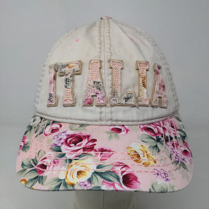 Essencial Women's Strapback Hat Multicolor Floral Embroidered Italia Logo