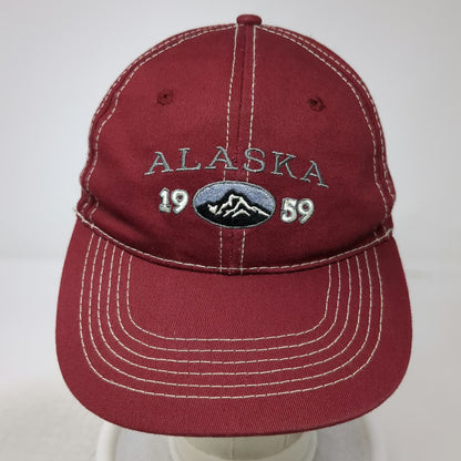 ACE Alaska 1959 Mountain Baseball Cap Red One Size Contrast Stitching Hat