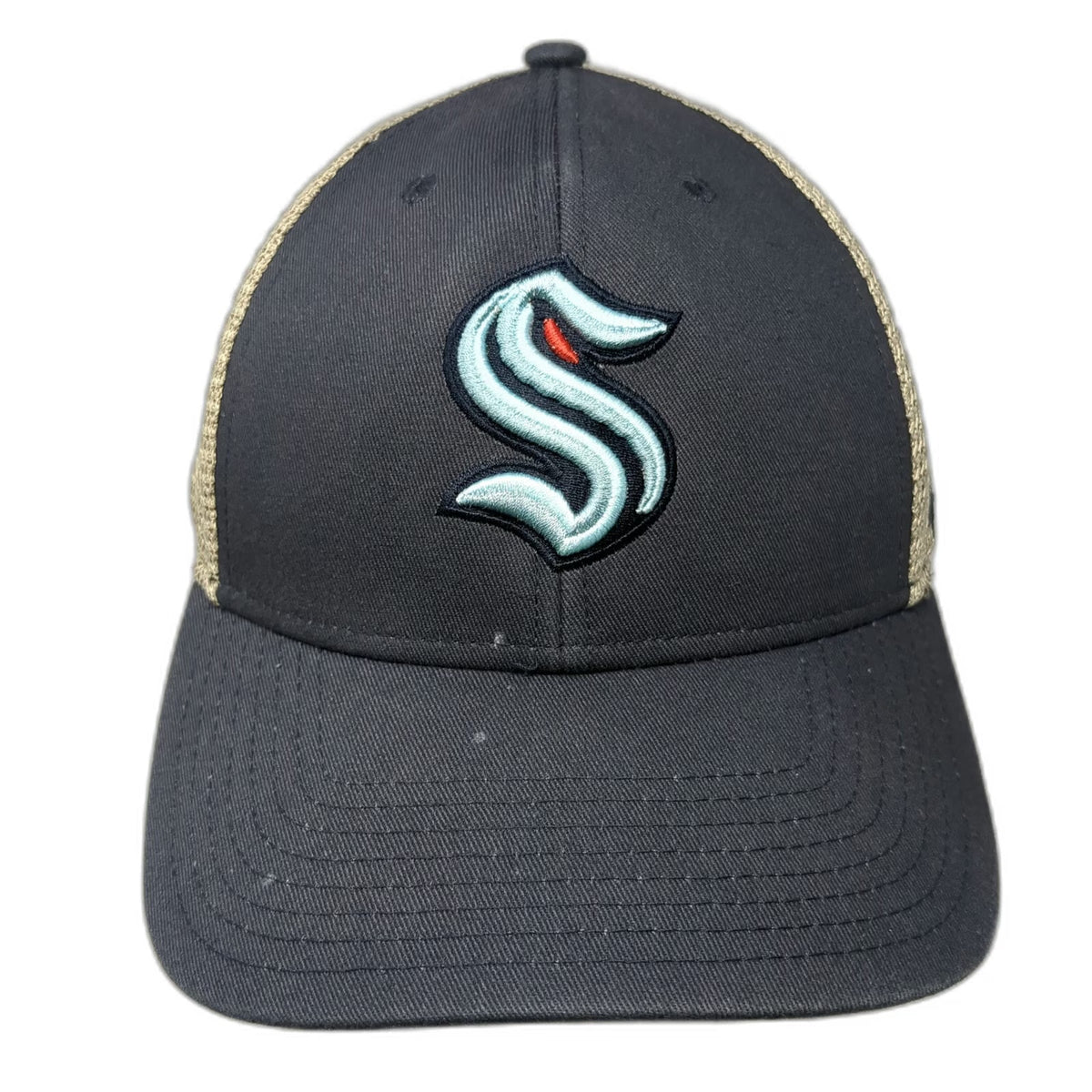 Seattle Kraken NHL '47 Trucker Hat Blue Beige One Size Snapback Mesh Logo Crown