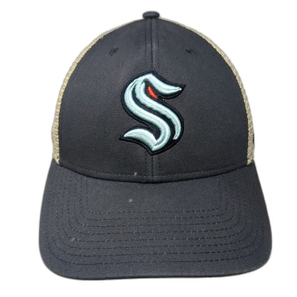 Seattle Kraken NHL '47 Trucker Hat Blue Beige One Size Snapback Mesh Logo Crown