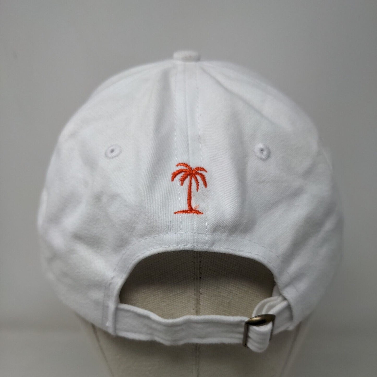 Onda Slideback Hat White OSFM Adjustable Embroidered Vented Holes 6 Panel