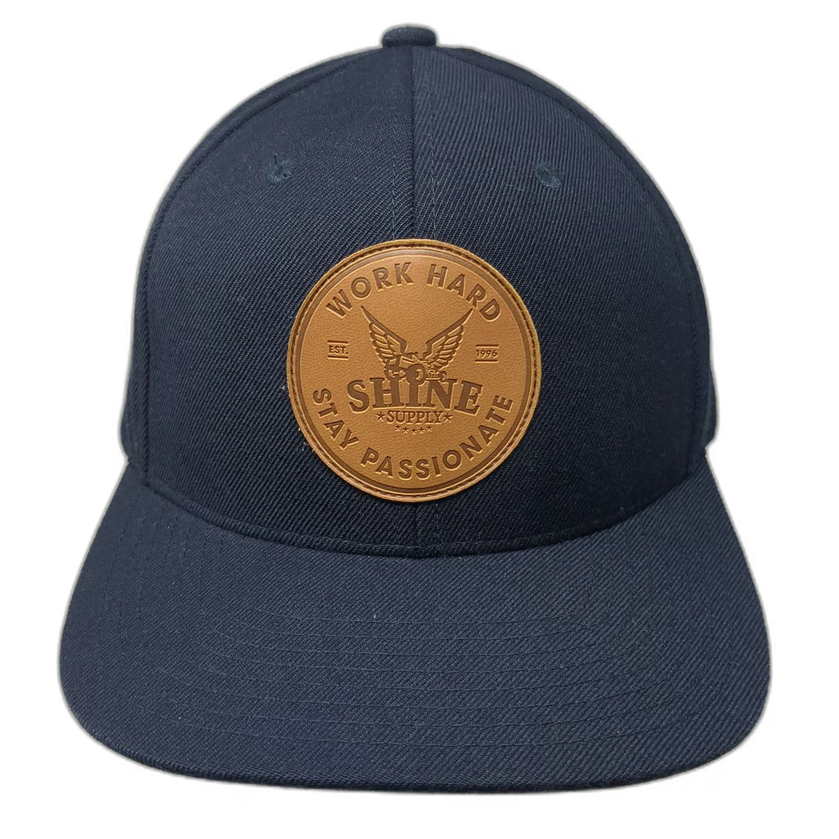 Yupoong Snapback Blue One Size Hat Shine Supply Leather Patch Green Undervisor