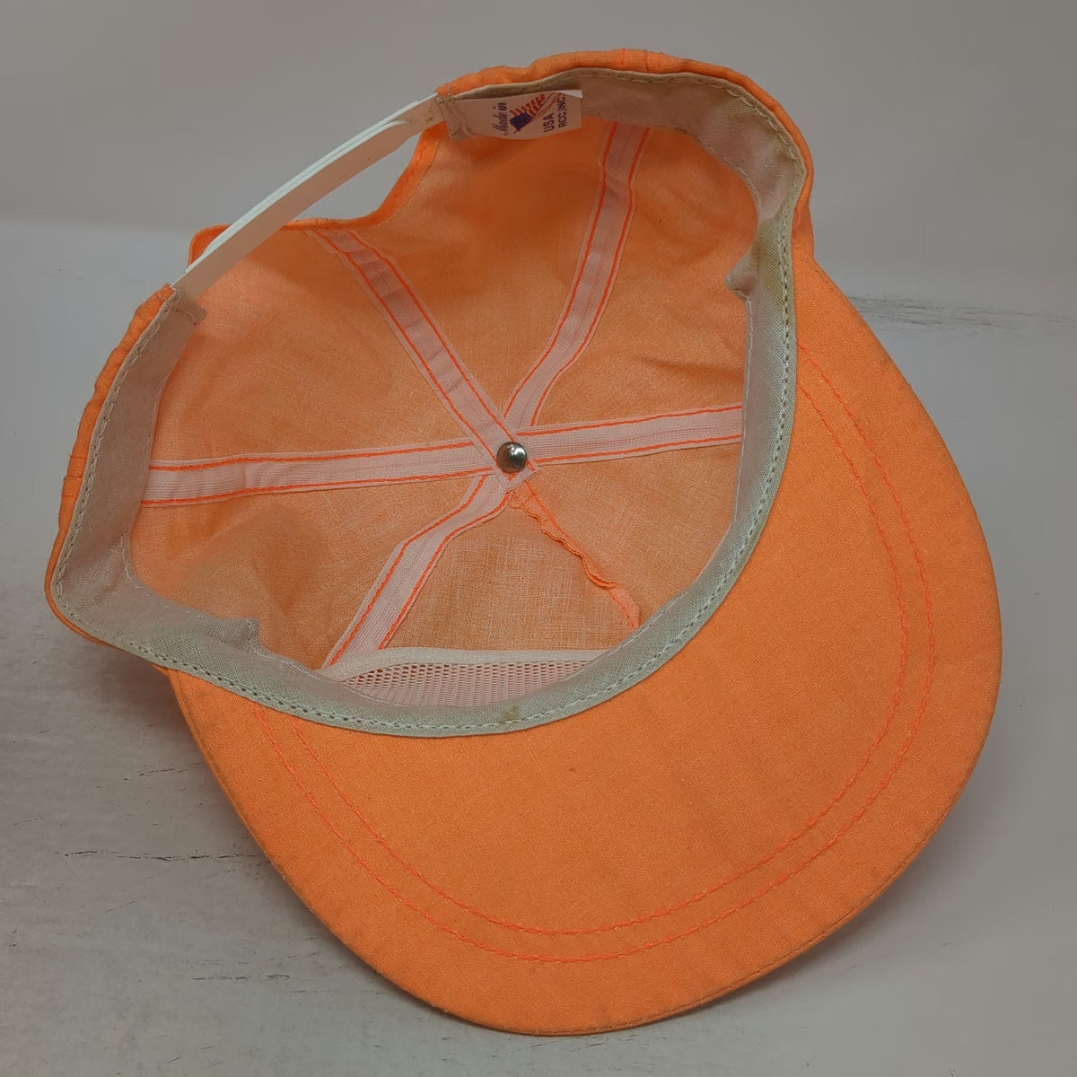 RCC INC Trucker Orange One Size Treat Me Right Snapback Flat Brim Hat USA Made