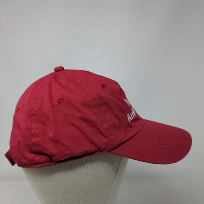 Ambassador Strapback Hat Red OSFM Embroidered Adjustable Vent Holes