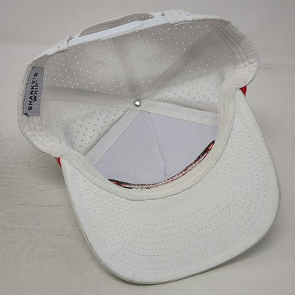 Shanky's Whip Trucker Hat White Red One Size Rope Brim Perforated Snapback Irish