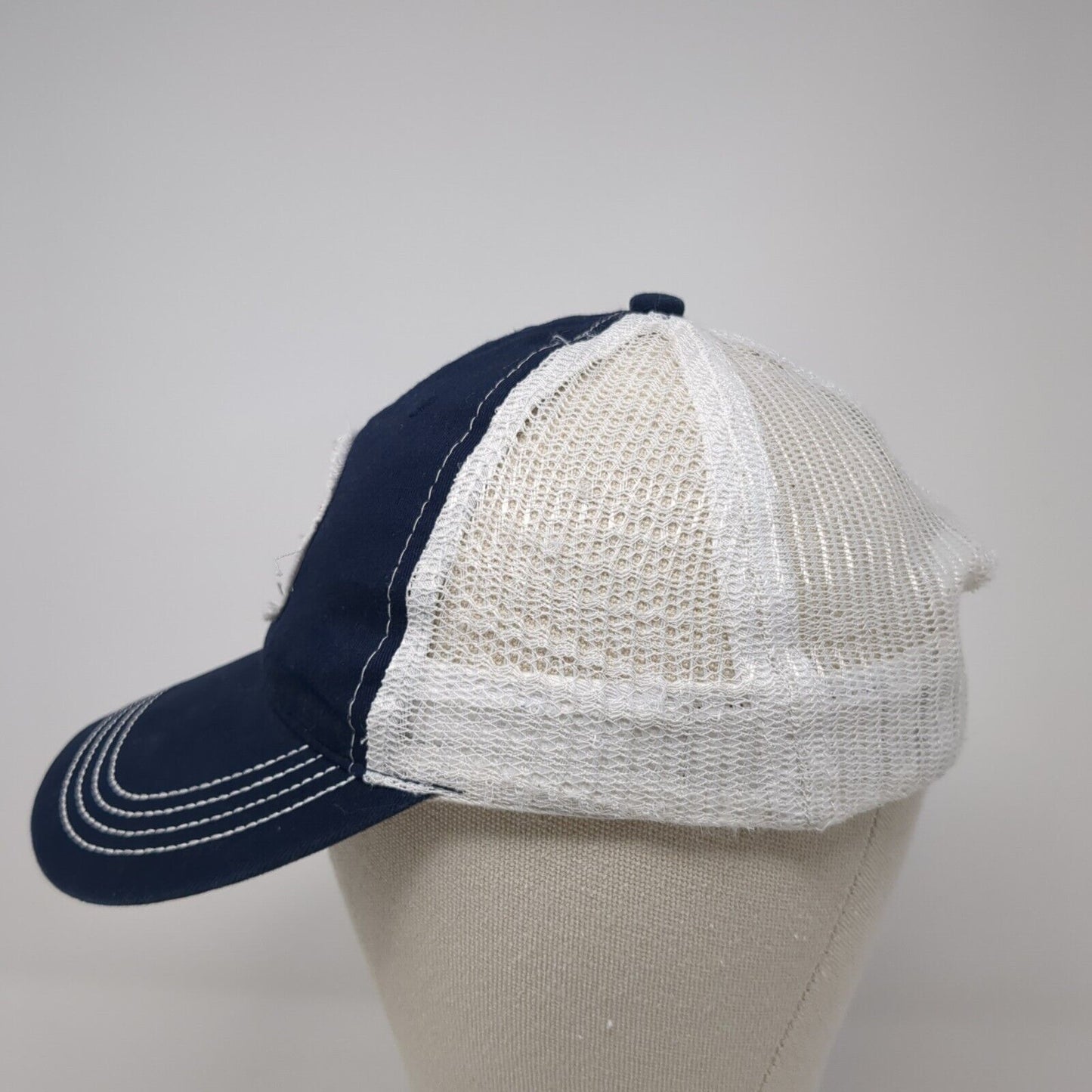 Pop A Shot Snapback Trucker Hat Blue OS Adjustable Embroidered Mesh Back Brewery
