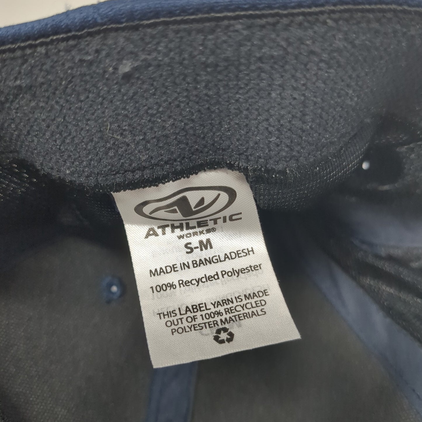 Athletic Works Fitted Hat Blue Medium Solid Vent Holes Stretch Blank