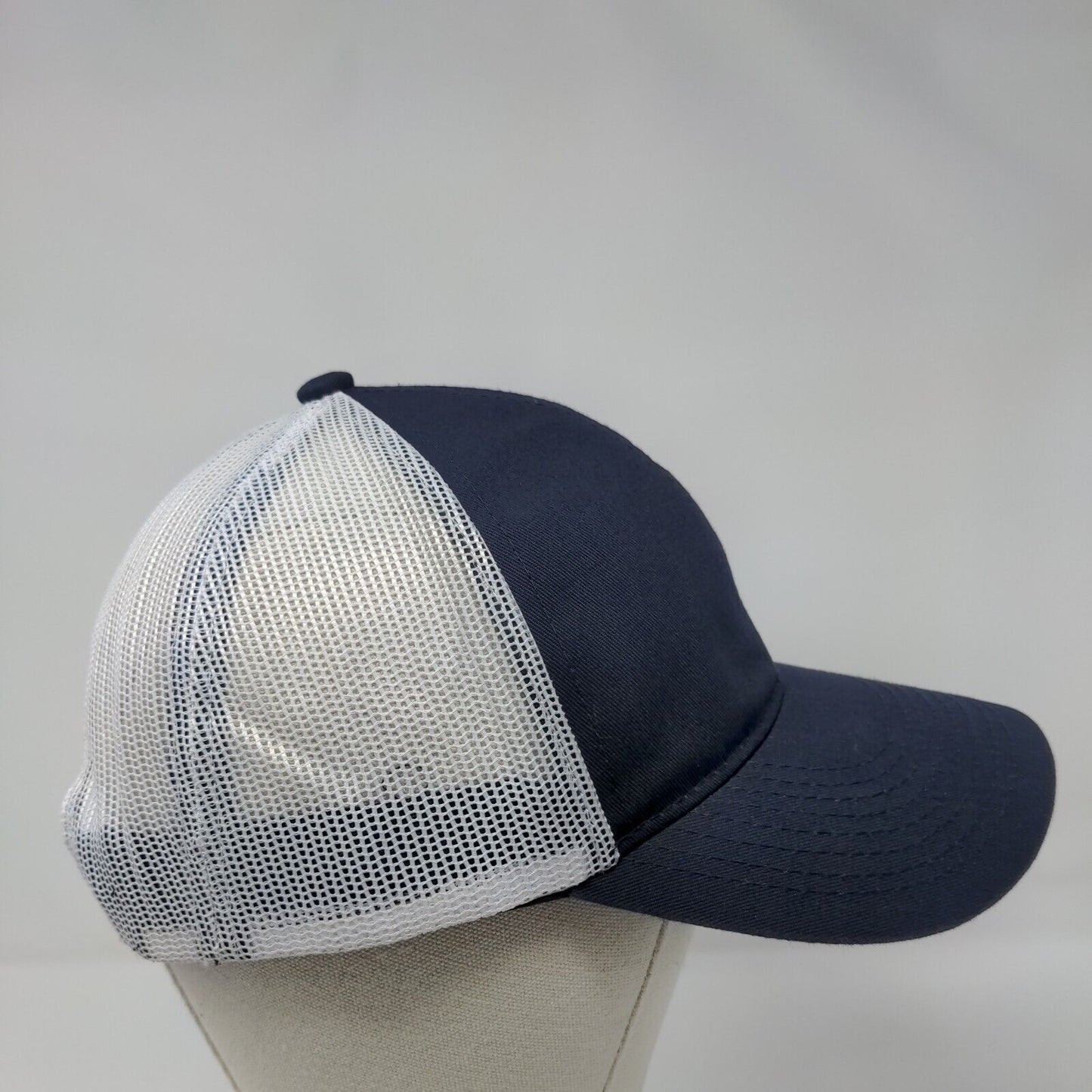 Mission43 Snapback Trucker Hat Blue OS Adjustable Embroidered Mesh Back 6 Panel
