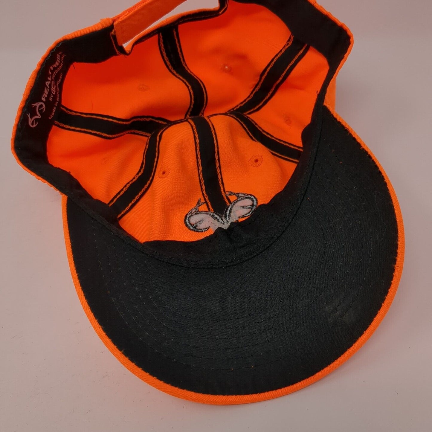 Realtree Logo Strapback Hat Orange One Size Adjustable Outdoor Cap