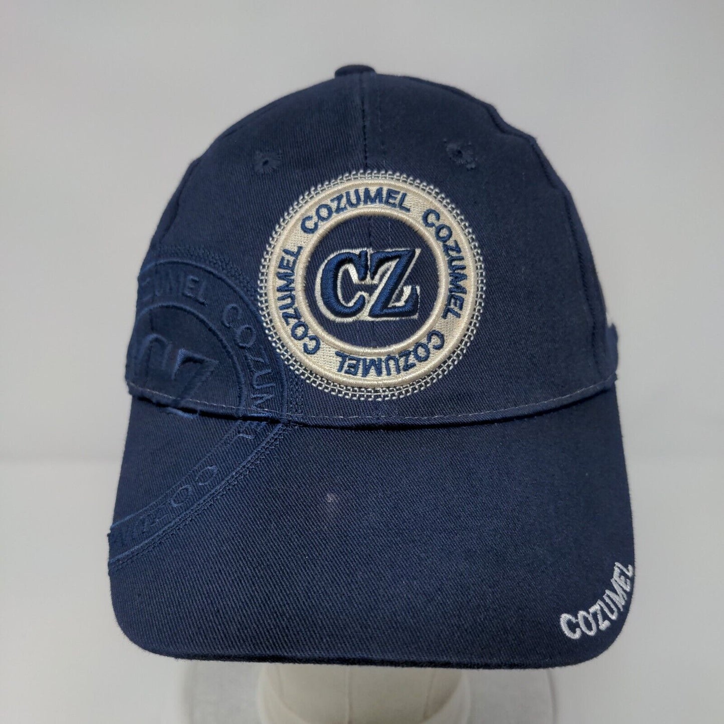 CZ Cozumel Mexico Slideback Hat Blue One Size Adjustable Embroidered Usha Ris