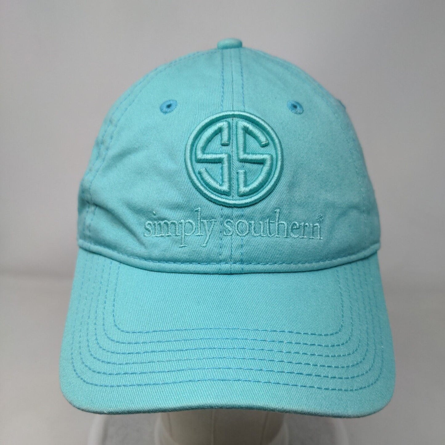 Simply Southern Slideback Hat Greenish-Blue OSFM Adjustable 6 Panel Cotton