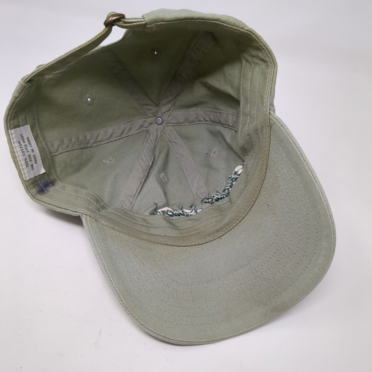 Spyglass Gardens LLC Slideback Hat Green OSFM Adjustable Embroidered Cotton