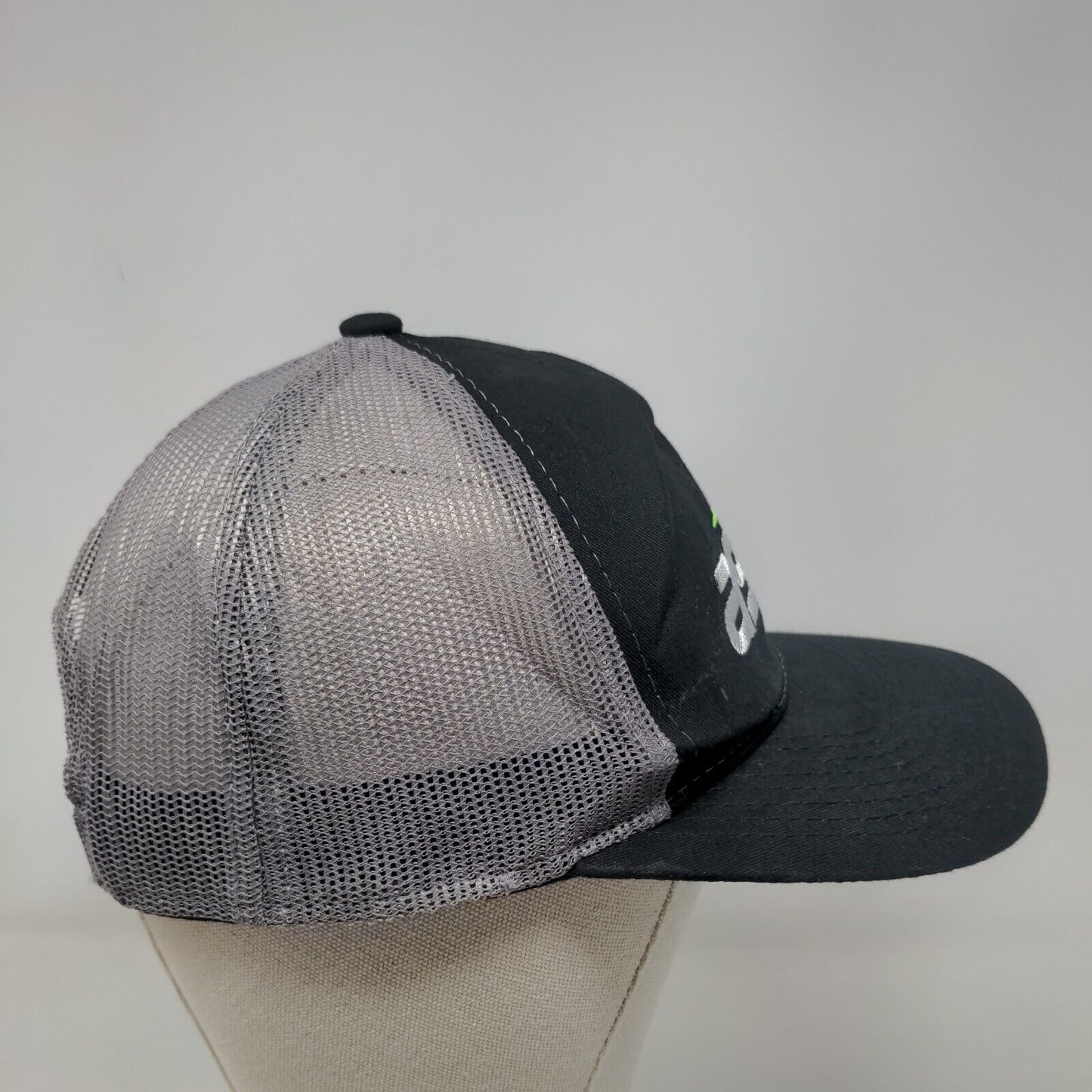 ASV Snapback Mesh Back Trucker Hat Black One Size Embroidered Colorblock