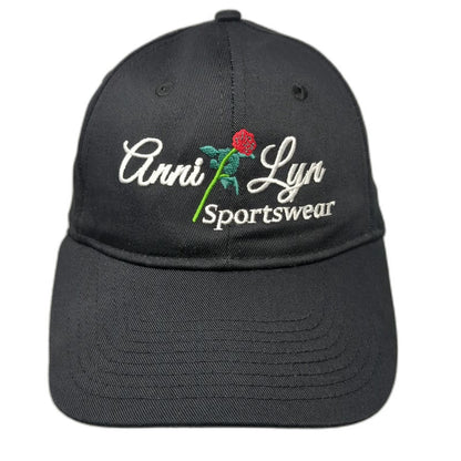 Anni Lyn Sportswear Snapback Hat Black One Size Rose Embroidery Curved Brim
