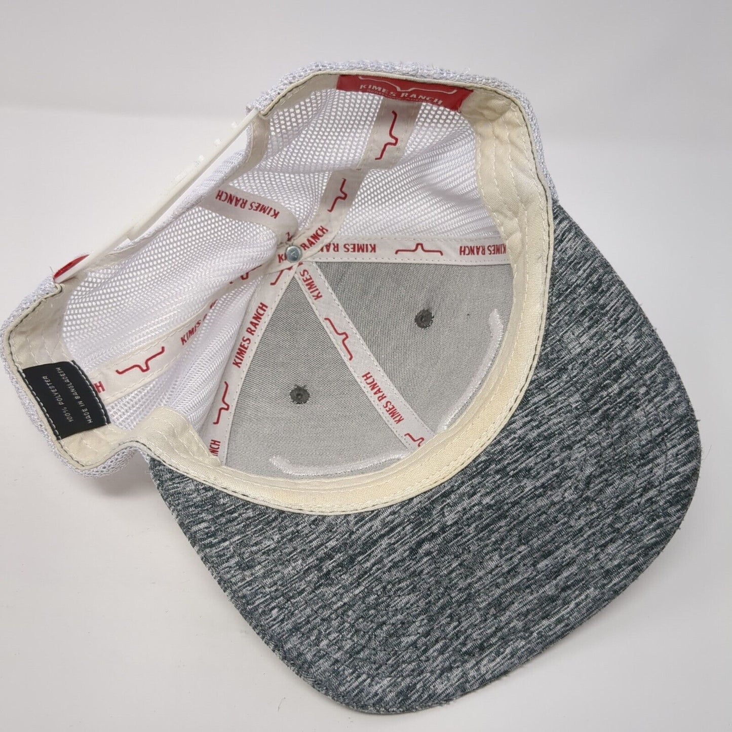 Kimes Ranch Snapback Mesh Back Trucker Hat Gray One Size Embroidered