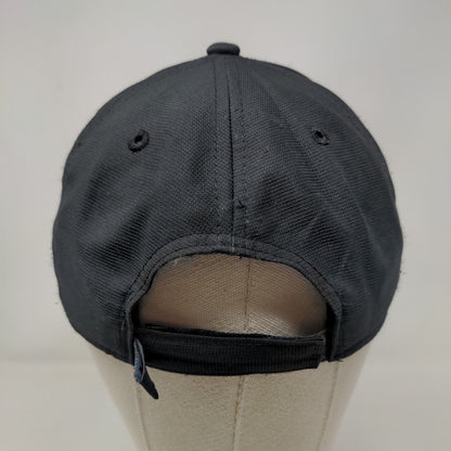 Adidas 3 Stripes Logo Strapback Hat Black One Size Adjustable 6 Panel