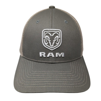 RAM Snapback Trucker Hat Brown One Size Adjustable Embroidered Mesh Back 6 Panel