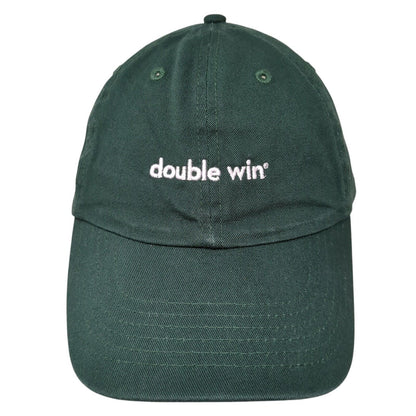 Double Win Slideback Hat Green One Size Adjustable Embroidered 6 Panel