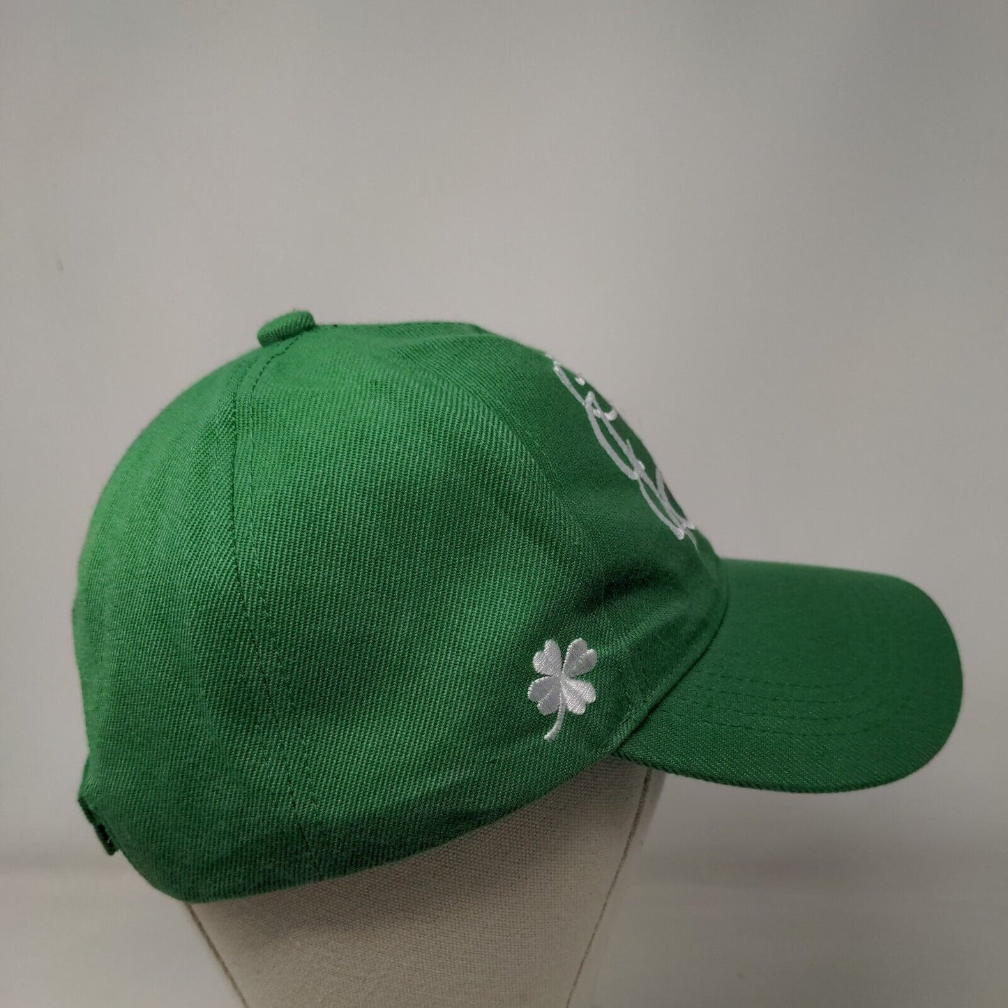 Monogram Strapback Hat Green One Size Embroidered Clover 6 Panel