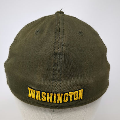 Baseball Cap Green Beige One Size Seattle Washington Strapback Flat Brim Hat