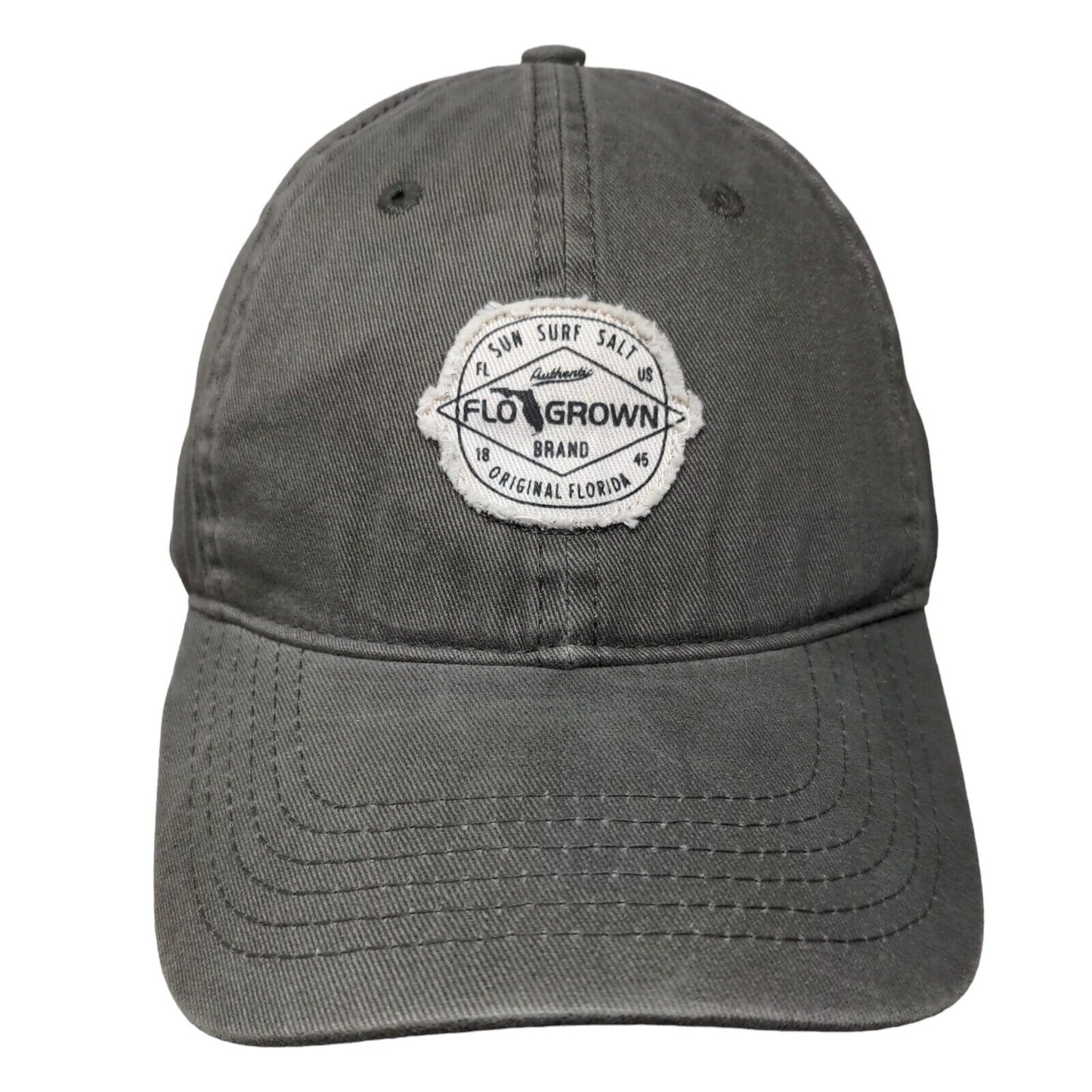 Flo Grown Sun Surf Salt Patch Slideback Hat Gray One Size Adjustable