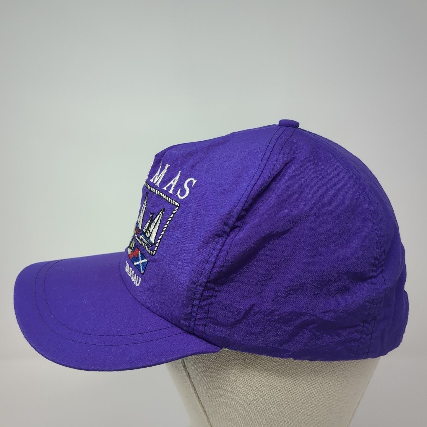 Bahamas Nassau Snapback Hat Purple One Size Adjustable Embroidered 6 Panel