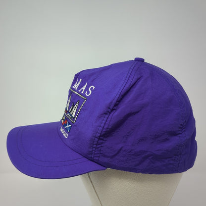 Bahamas Nassau Snapback Hat Purple One Size Adjustable Embroidered 6 Panel