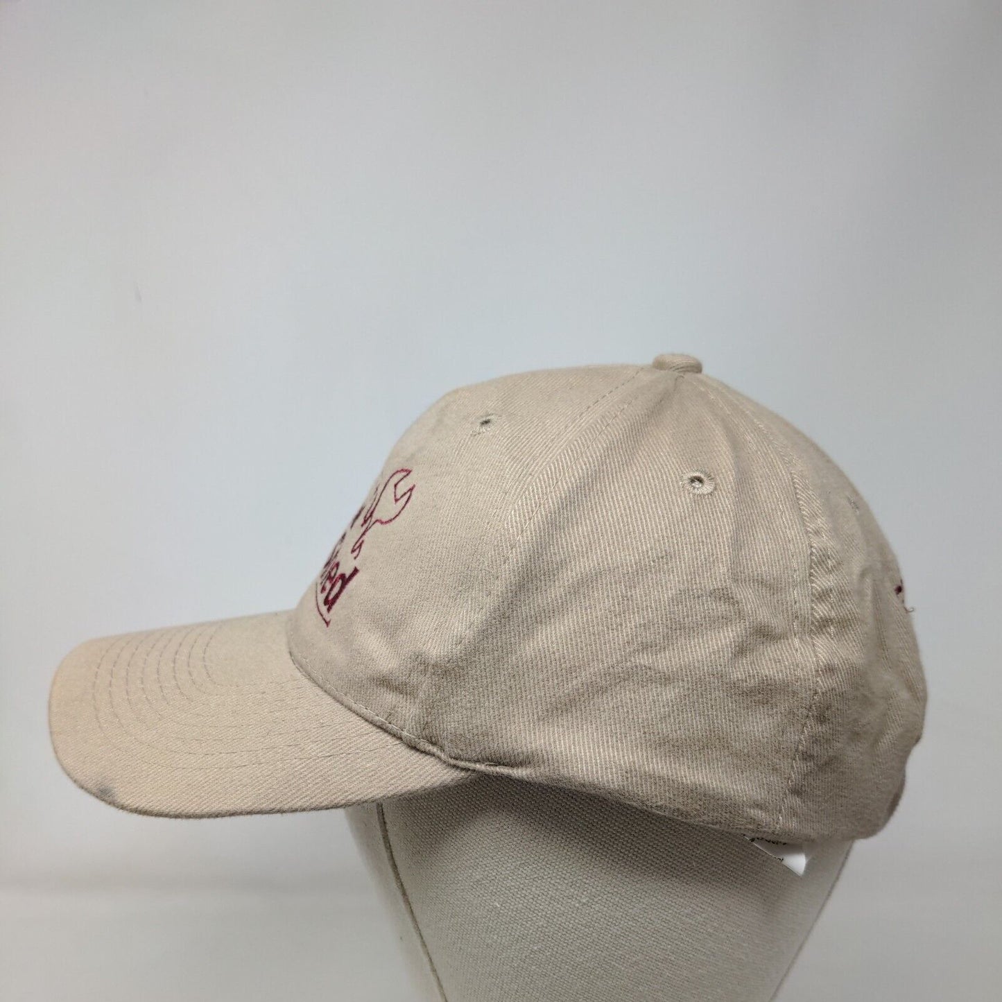 The Tool Shed Greenville SC Slideback Hat Tan OSFA Embroidered Four Seasons