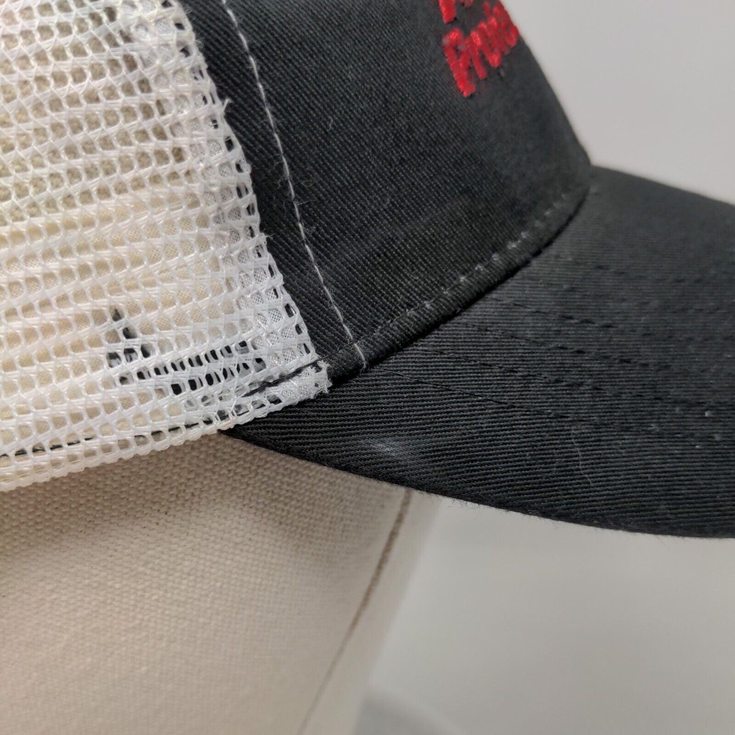 Advance Professional Strapback Trucker Hat Black OSF Embroidered Mesh Back