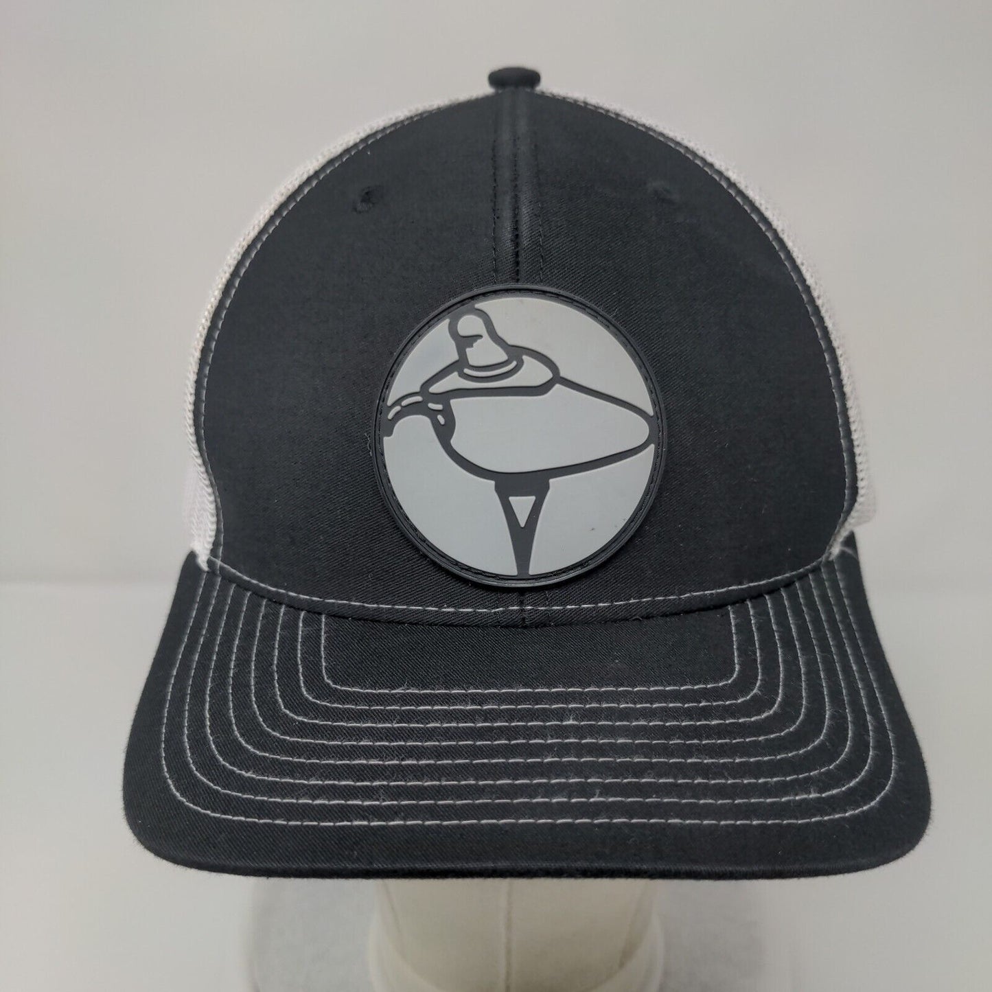 Richardson Snapback Trucker Hat Black One Size Adjustable Mesh Back 6 Panel