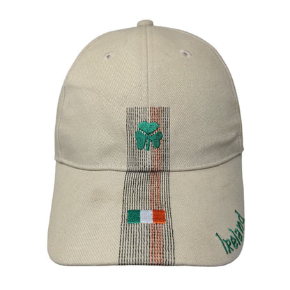 Clover Ireland Slideback Hat Tan OSFA Adjustable Embroidered Premier