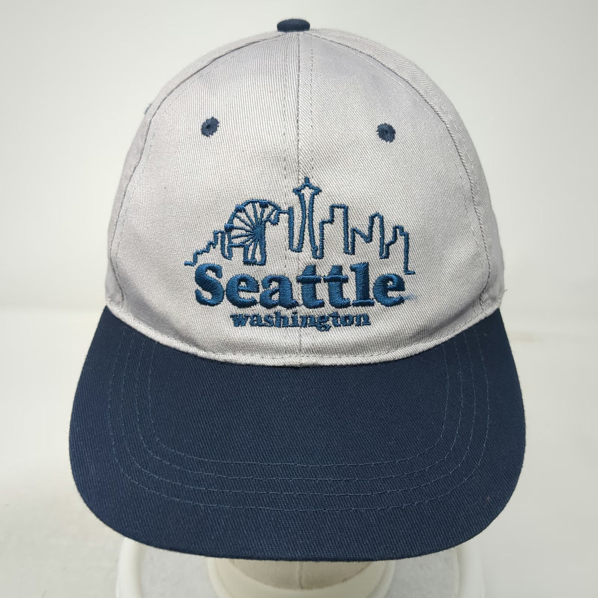 Seattle Shirt Company Baseball Cap Gray Blue One Size Skyline Space Needle Hat